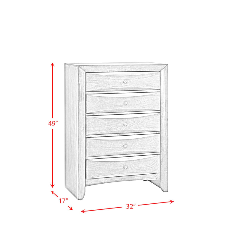 Emily - 5-Drawer Chest (Sturdy) - Grey