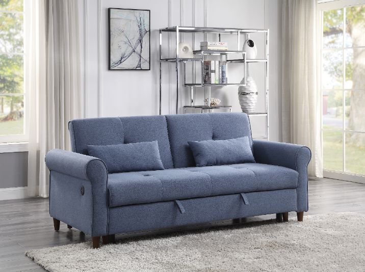 Nichelle - Futon - Blue Fabric