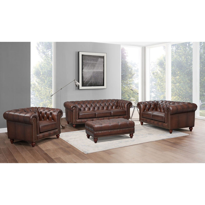 Alton Bay - Top Grain Leather Loveseat - Brown