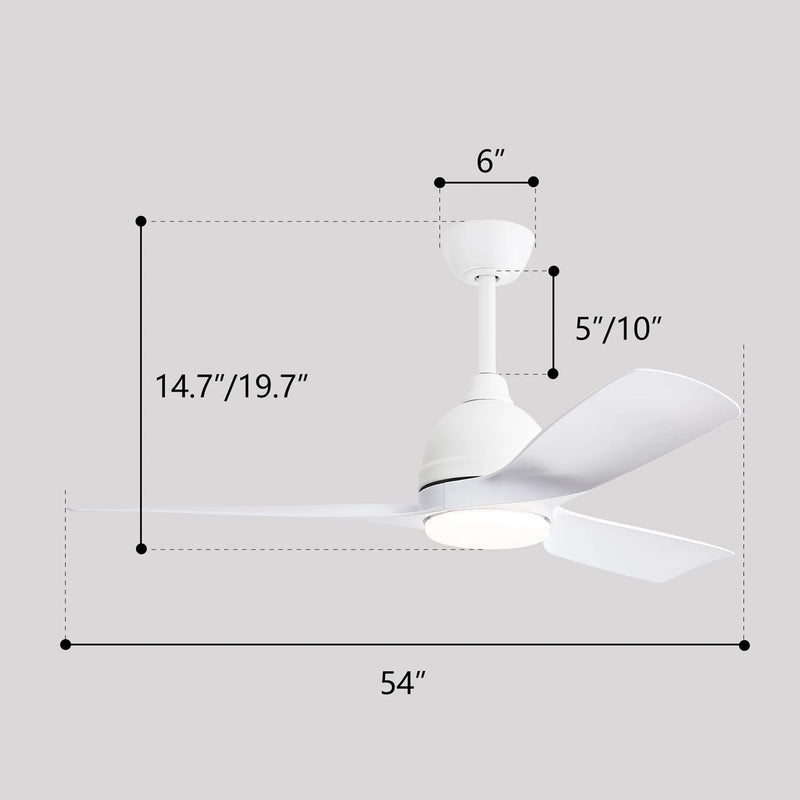 Modern Ceiling Fan 6 Speed Remote Control Dimmable Reversible DC Motor With Light And Smart App Control