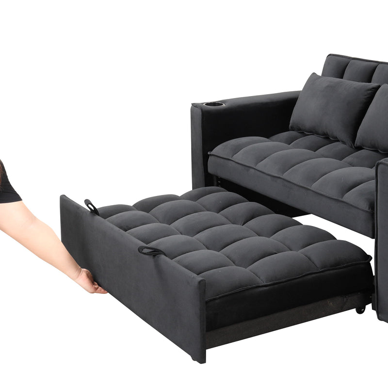 Multi Functional Sofa Bed With Cup Holder And USB Port For Living Room Or Apartments