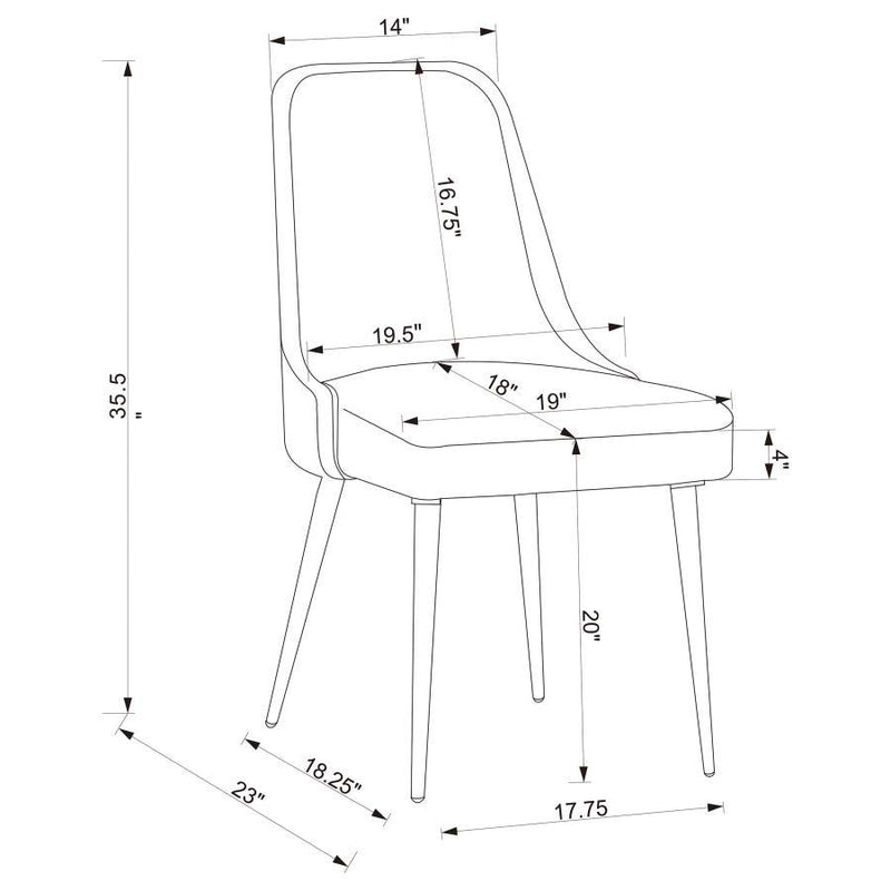 Cabianca - Curved Back Side Chairs (Set of 2) - Gray