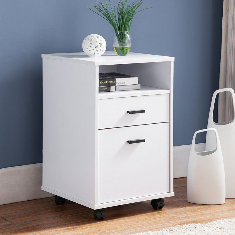 Mobile File Cabinet, Home/Work Cabinet With Two Drawers