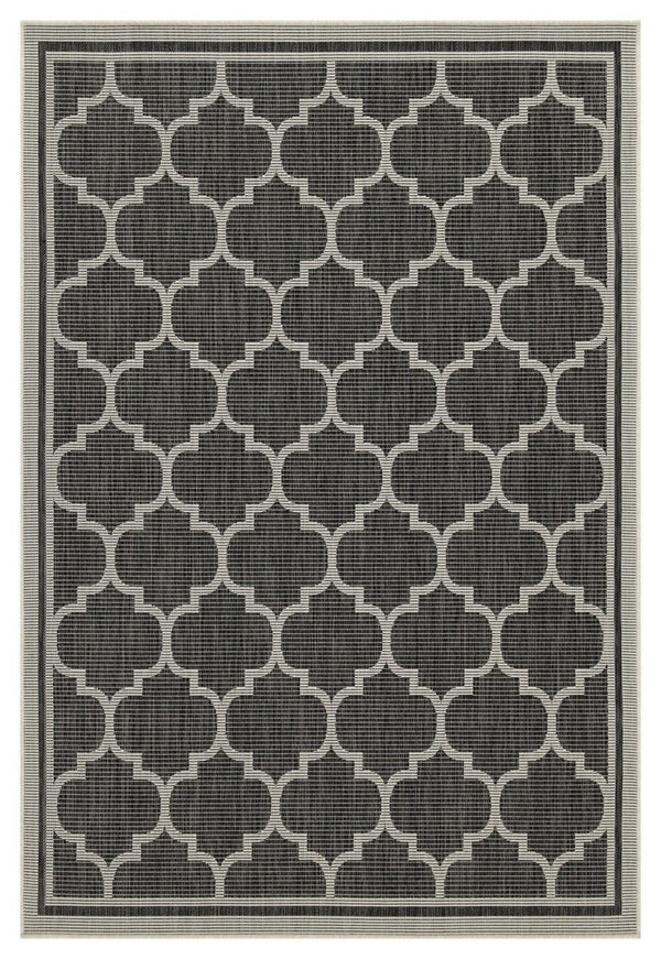 Sunshine - 5'3" X 7'3" Indoor & Outdoor Area Rug Polypropylene - Anthracite