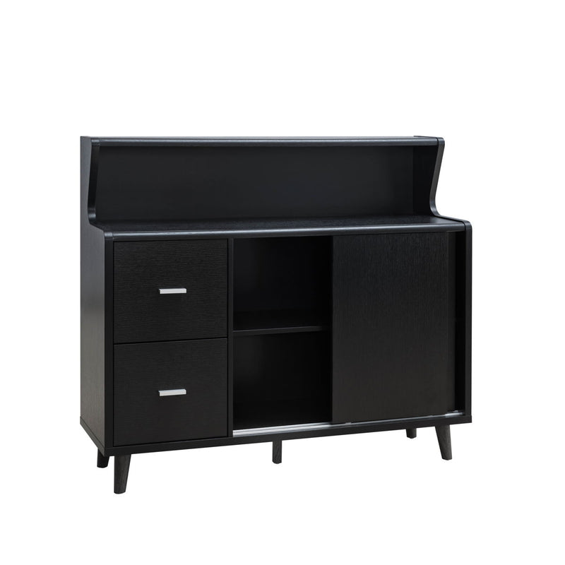 Buffet Cabinet, Coffee Bar With Storage Compartments - Black