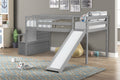 Loft Bed With Staircase, Storage, Slide, Full-Length Safety Guardrails, No Box Spring Needed