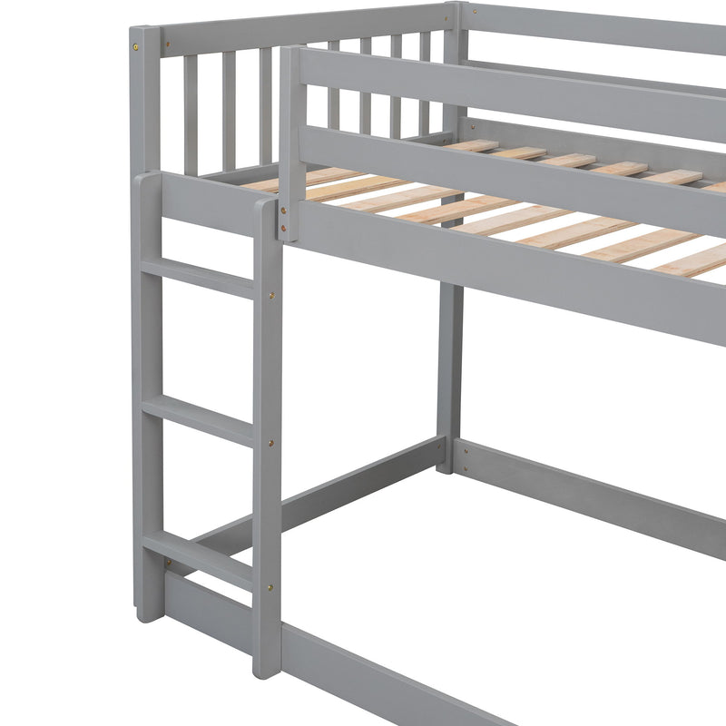 Twin Over Twin Bunk Bed With 4 Drawers And 3 Shelves