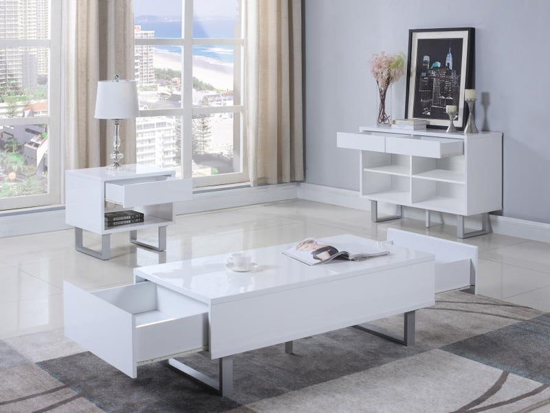 Atchison - 1-Drawer End Table - High Glossy White