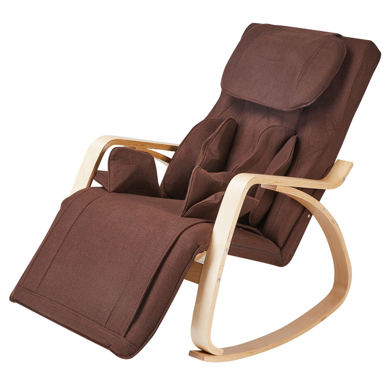 Full Massage Function Air Pressure Comfortable Relax Rocking Chair, Lounge Chair Relax Chair With Cushion - Brown