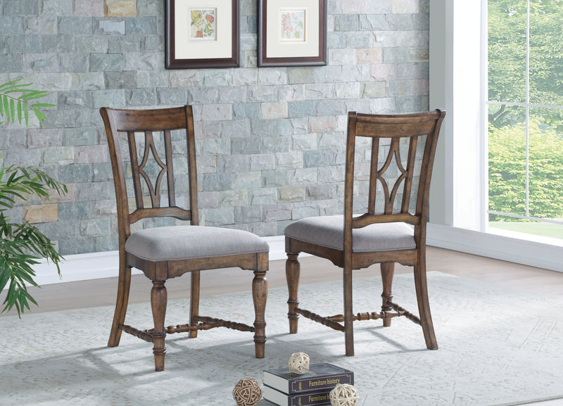 Plymouth - Uph Dining Chair - Medium Brown Finish