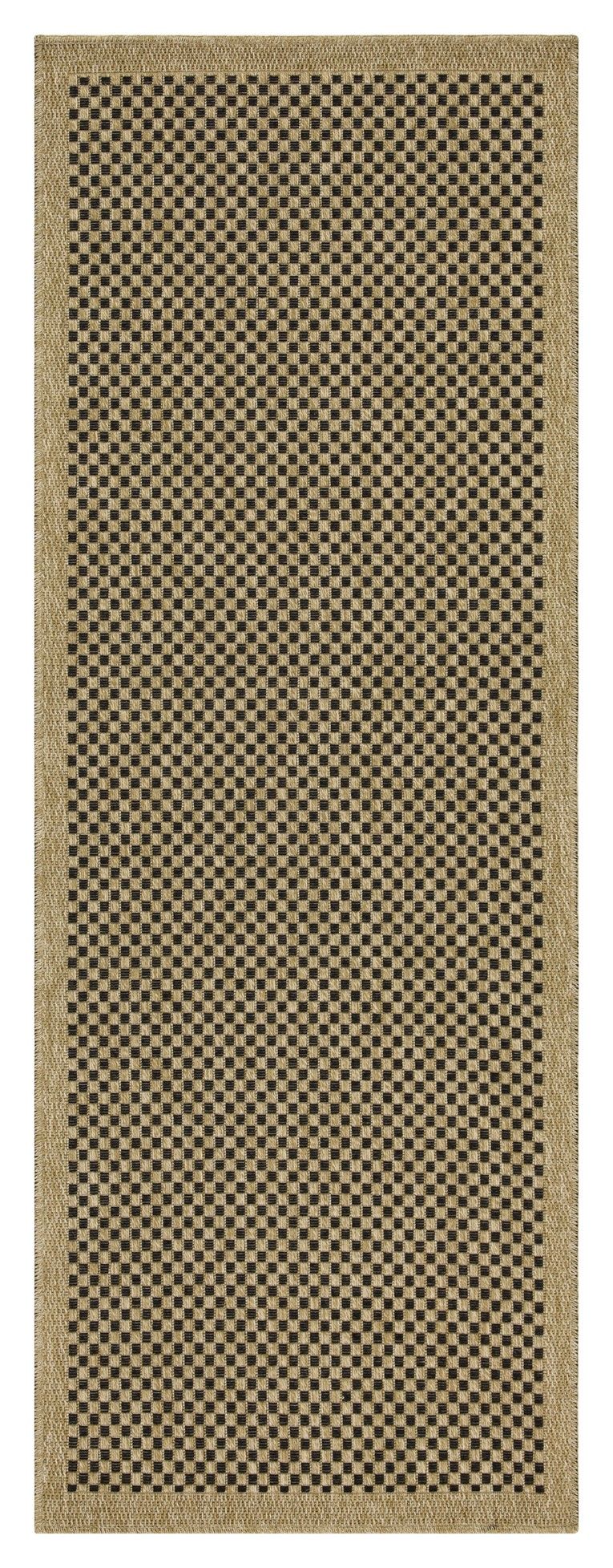 Earth - 5'3" X 7'3" Indoor / Outdoor Area Rug, Polypropylene - Jute / Black