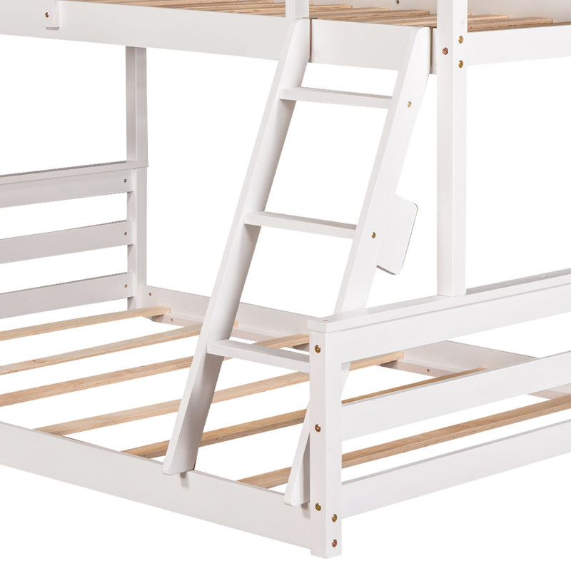 Twin Over Full House Bunk Bed With Built-In Ladder