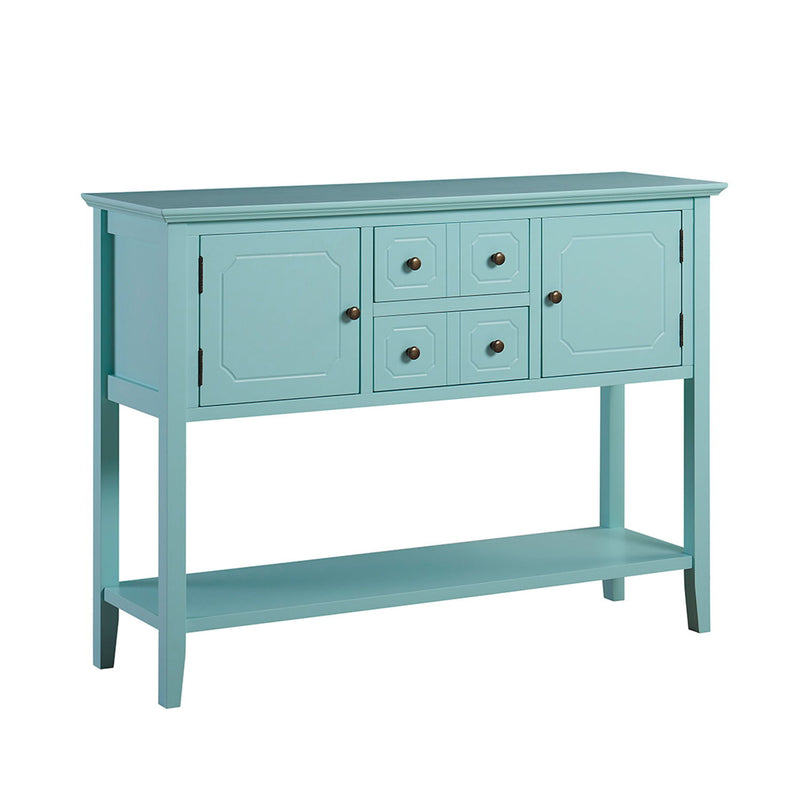 Sideboard Buffet Cabinet, Kitchen Buffet Storage Cabinet With Doors, Entryway Table Console Cabinet For Entryway Living Room - Aqua Green