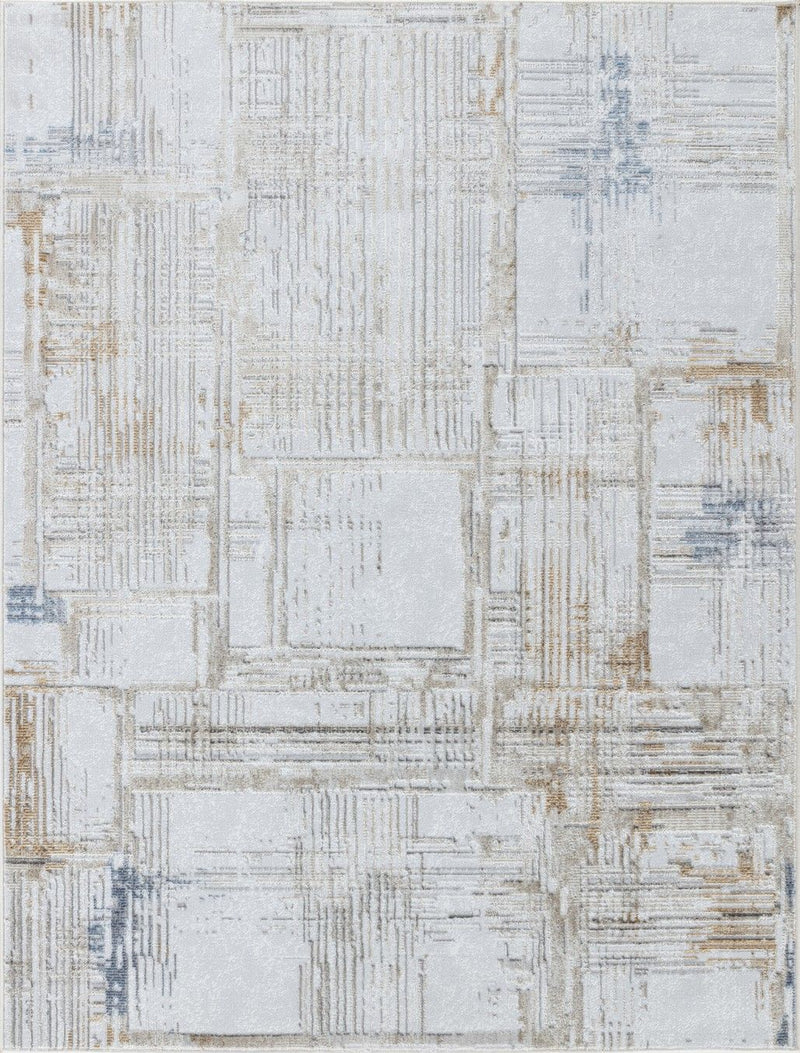 Textures - 2'7" X 7' Area Rug - Multi / White