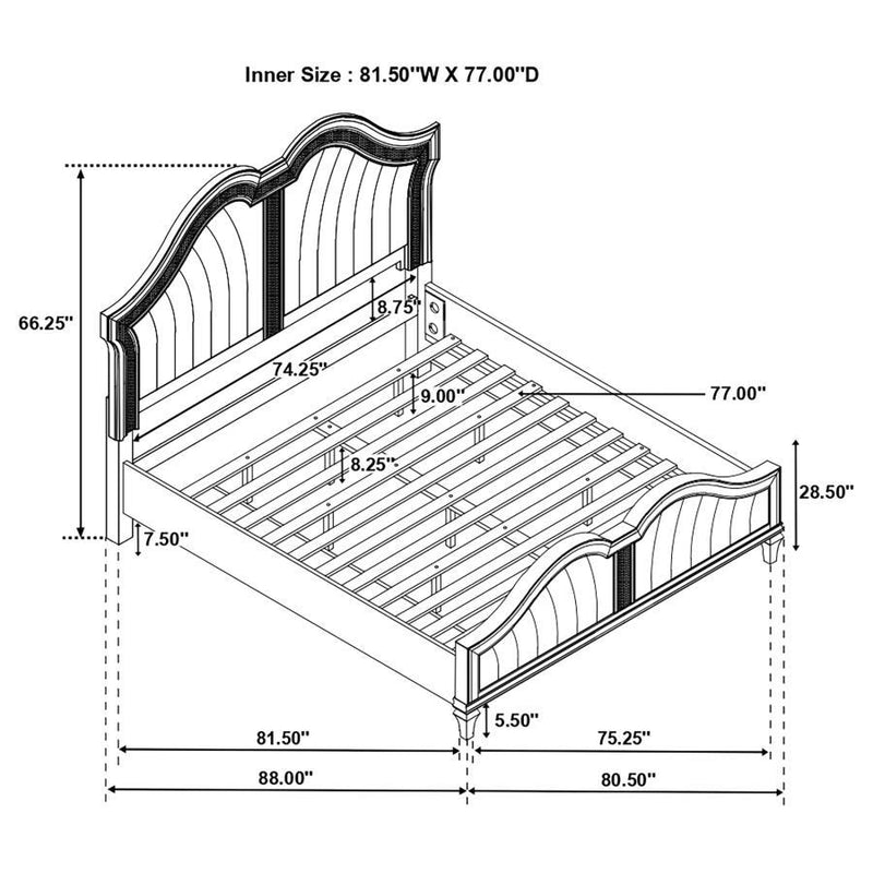 Evangeline - Wood LED Panel Bed