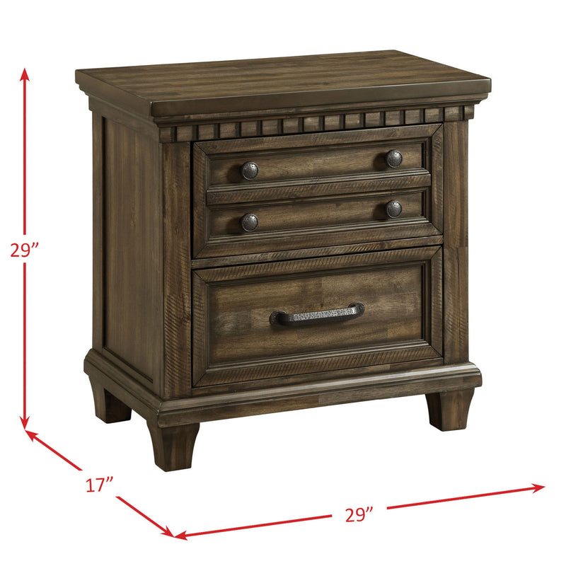 Mccabe - 2-Drawer Nightstand - Smokey Walnut Finish