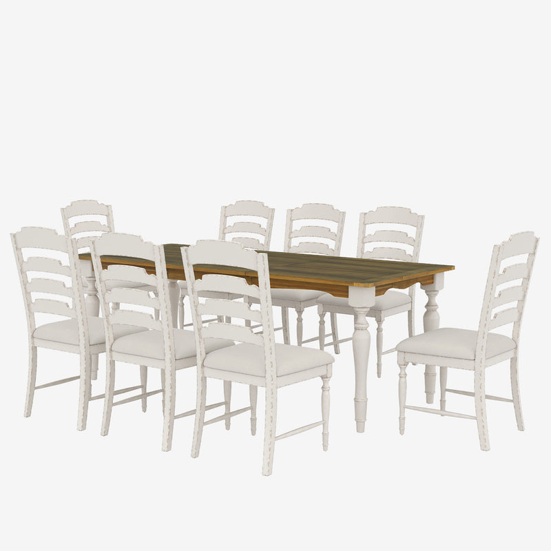 Topmax - Vintage Traditional Extendable Dining Table Set With Removable Leaf