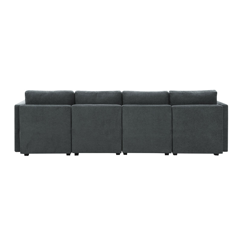 [VIDEO provided] [New] 109*54.7" Chenille Modular Sectional Sofa,U Shaped Couch with Adjustable Armrests and Backrests,6 Seat Reversible Sofa Bed with Storage Seats for Living Room, Apartment,2 Colors