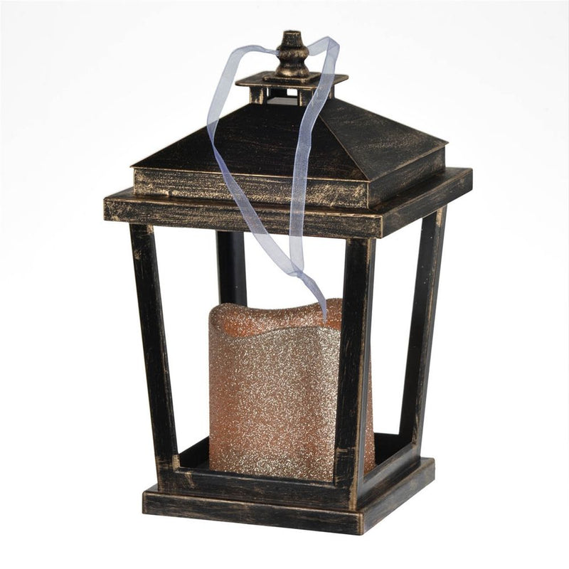 Menifee Lantern With Led Candle, Short (Set of 2) - Bronze