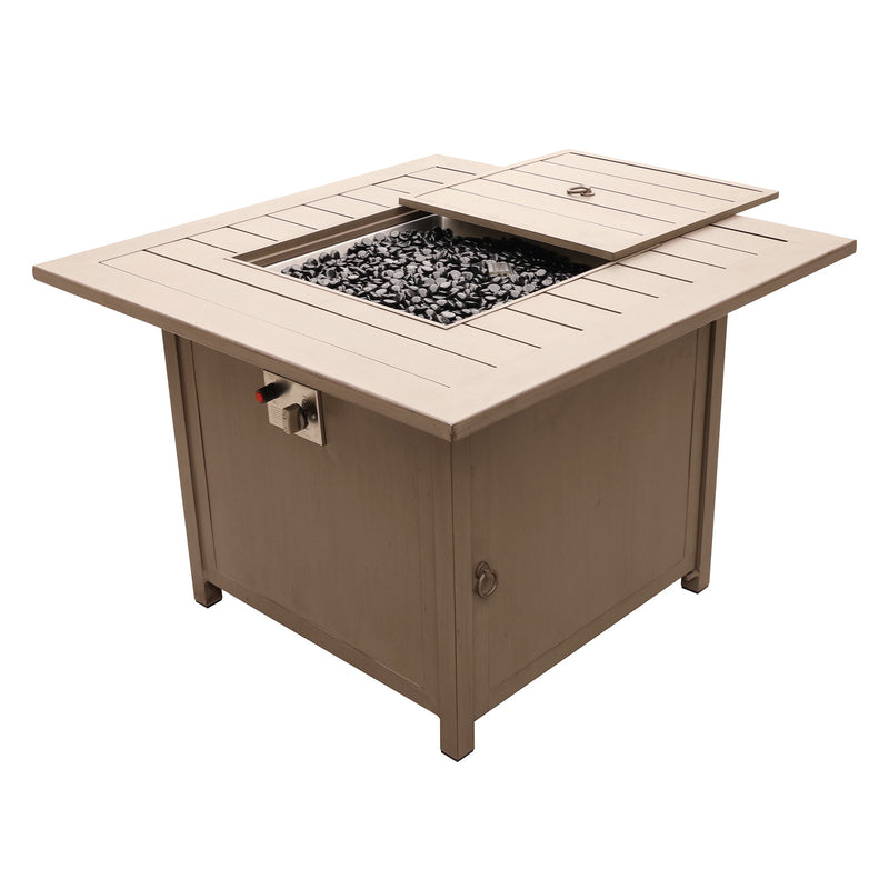 Aluminum Propane Outdoor Fire Pit Table With Lid