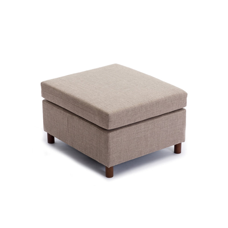 2 Seat Module Sectional Sofa Couch With 2 Ottoman For Living Room, Seat Cushion And Back Cushion Non-Removable And Non-Washable