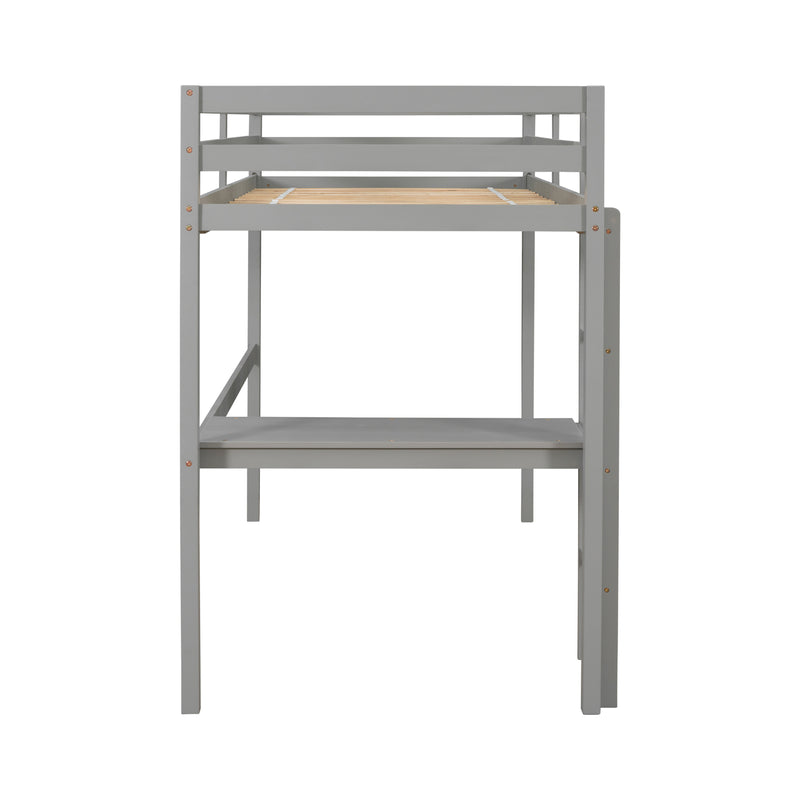 Twin Loft Bed with  built-in desk,Grey(Old SKU:W50450910)