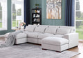 Tatman - Linen Blend Sectional With 2 Ottomans