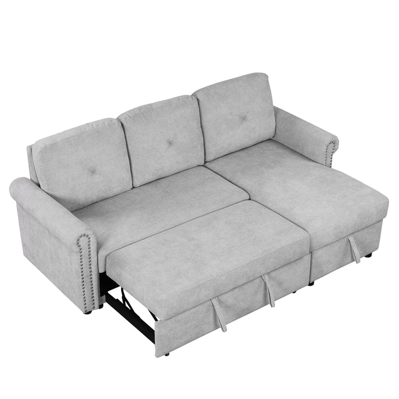 Modern Convertible Sleeper Sofa Bed With Storage Chaise