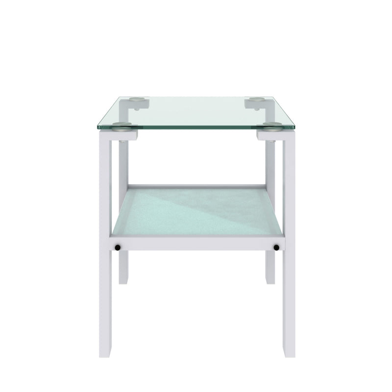 Glass Two Layer Tea Table, Small Round Table, Bedroom Corner Table, Living Room Side Table