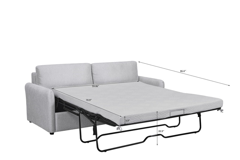 Sleeper Sofa Pull Out Bed, Convertible Sofa Bed Couch 2 In 1, With Foam Mattress For Living Room