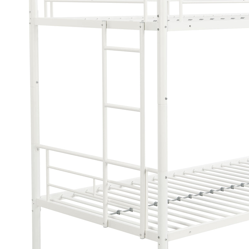 Twin Over Twin Metal Bunk Bed - White