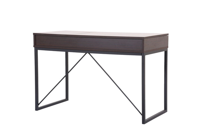 Juno - Wood Lift Top Desk With Hidden Storage And Drawer - Dark Brown