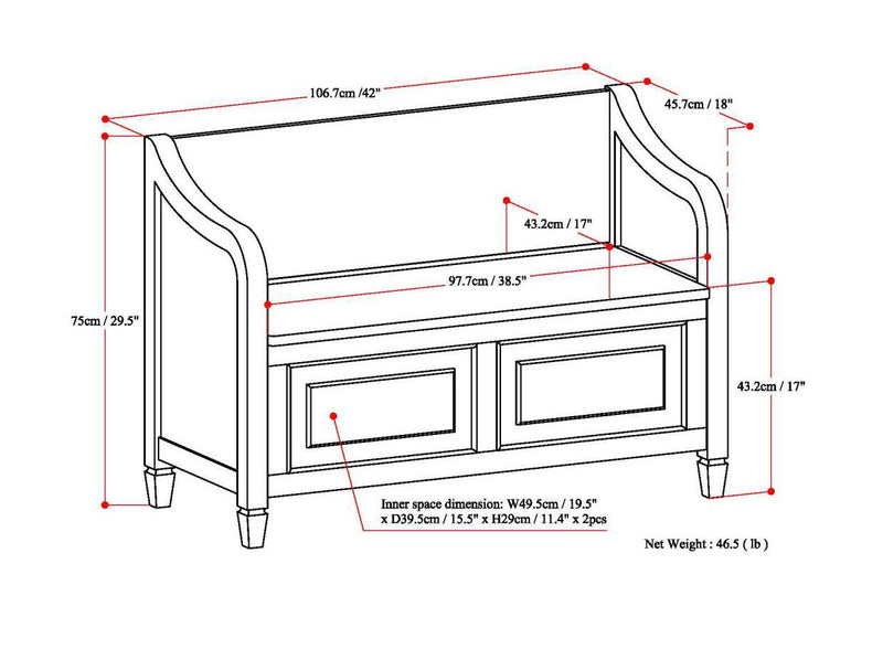 Connaught - Entryway Storage Bench