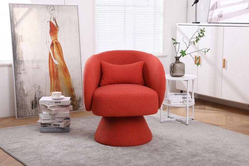 Swivel Accent Chair, Armchair Round Barrel Chair In Fabric For Living Room Bedroom