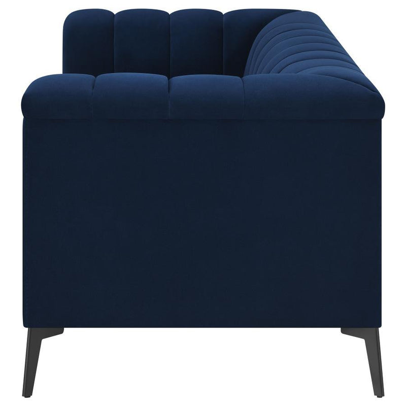 Chalet - Tuxedo Arm Loveseat - Blue