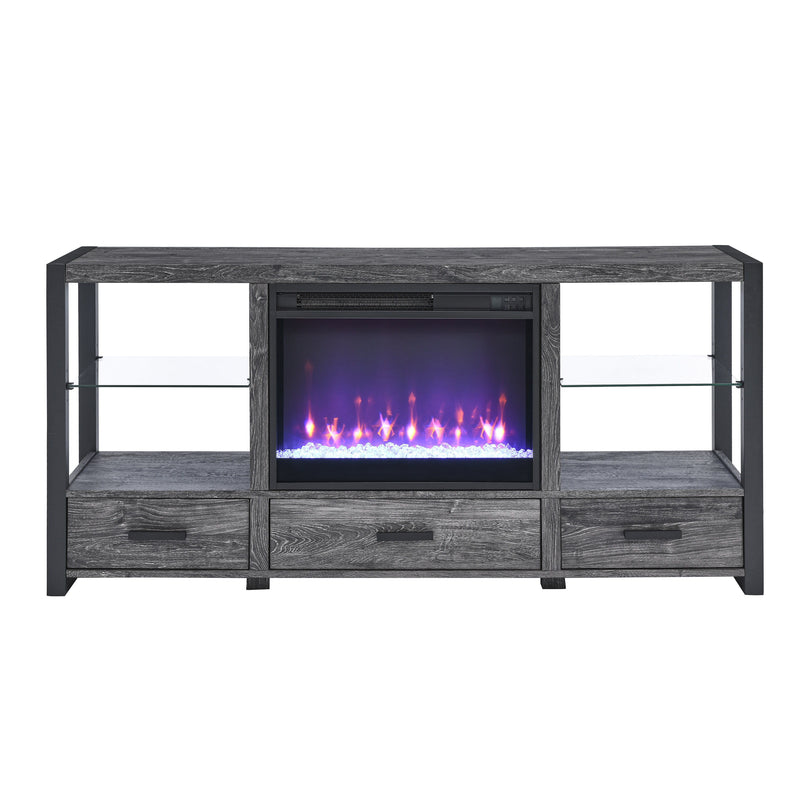 Electric Fireplace Media TV Stand With Sync Colorful LED Lights