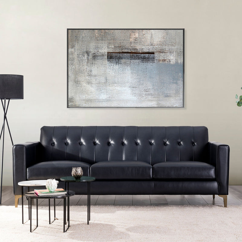 Mid-Century Tufted Leather Sofa