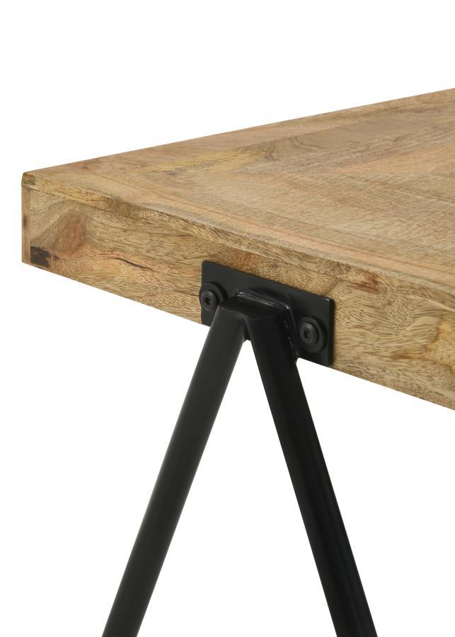 Avery - Square End Table With Metal Legs - Natural And Black