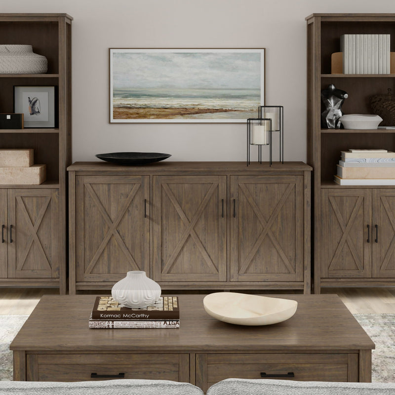 Ela - Wide Storage Cabinet - Smoky Brown