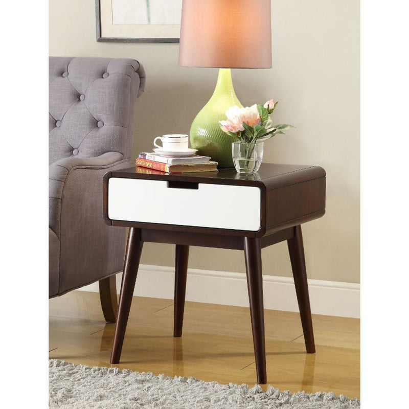 Christa - End Table - Espresso & White