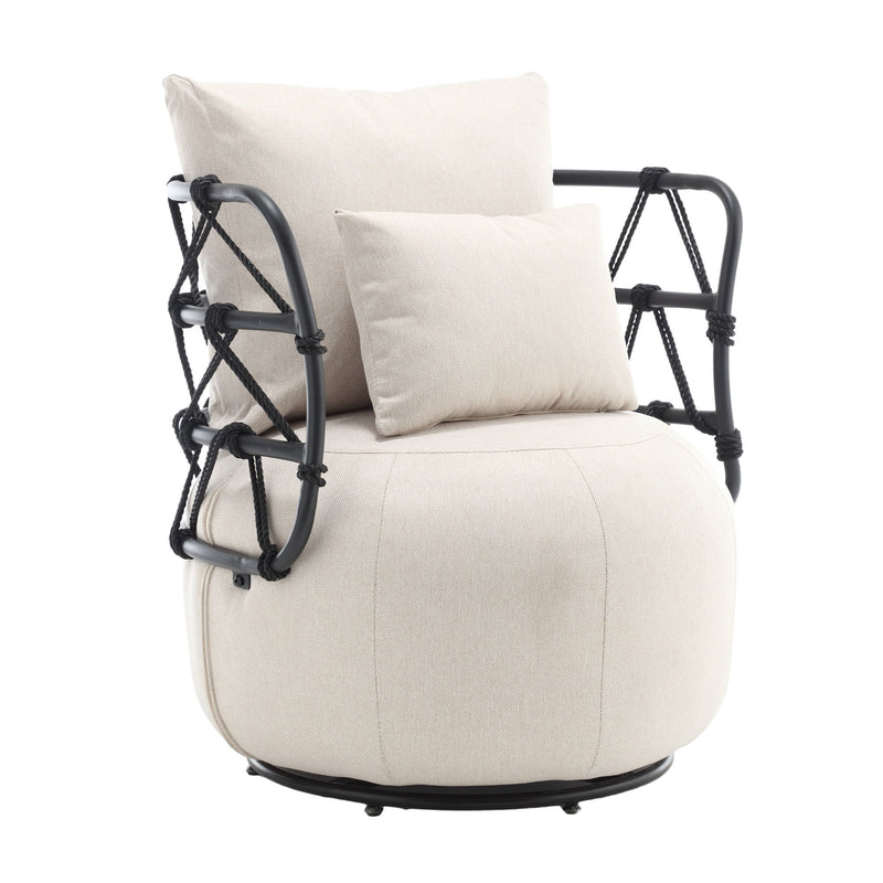 Coolmore - Upholstered Tufted Living Room Chair, Accent Chair With Metal Stand