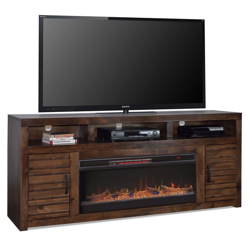 Sausalito - 78" Electric Fireplace TV Stand Console For TVs Up To 95" - Whiskey