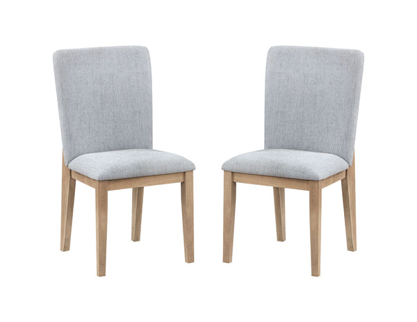 Caspian - 19" Linen And Oak Finish Dining Chair (Set of 2) - Gray