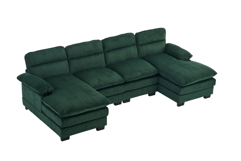 U-Shaped Profile Sofa, Including Two Single Seats And Two Chaise, Modular Sofa, Corduroy Sofa