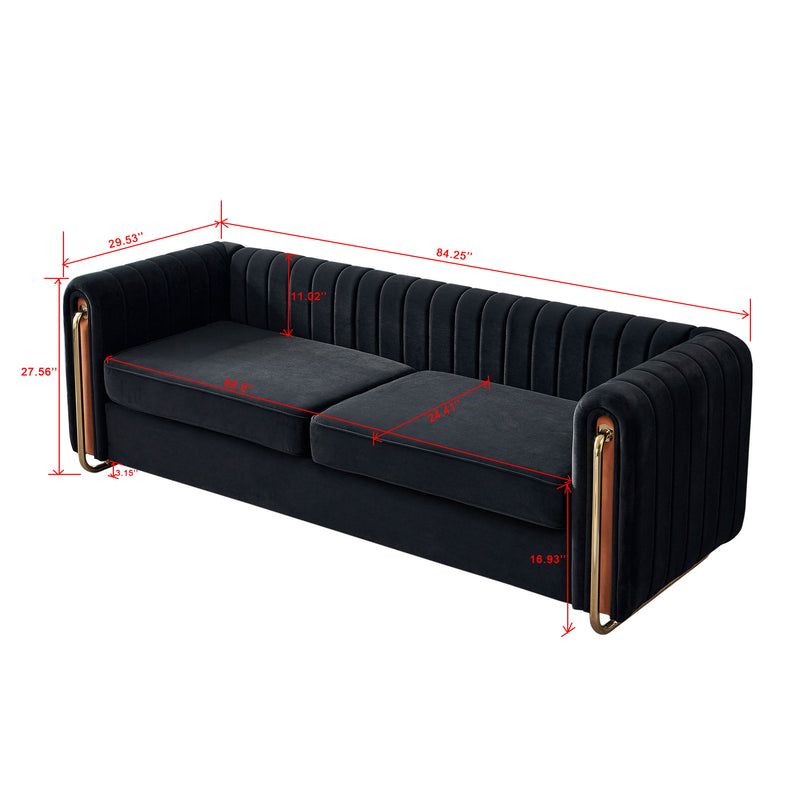 Contemporary Velvet Sofa Couch For Living Room