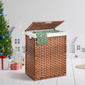 Laundry Hamper With Lid PE Rattan Powder Coating Frame Clothes Hampers With 2 Removable Bags