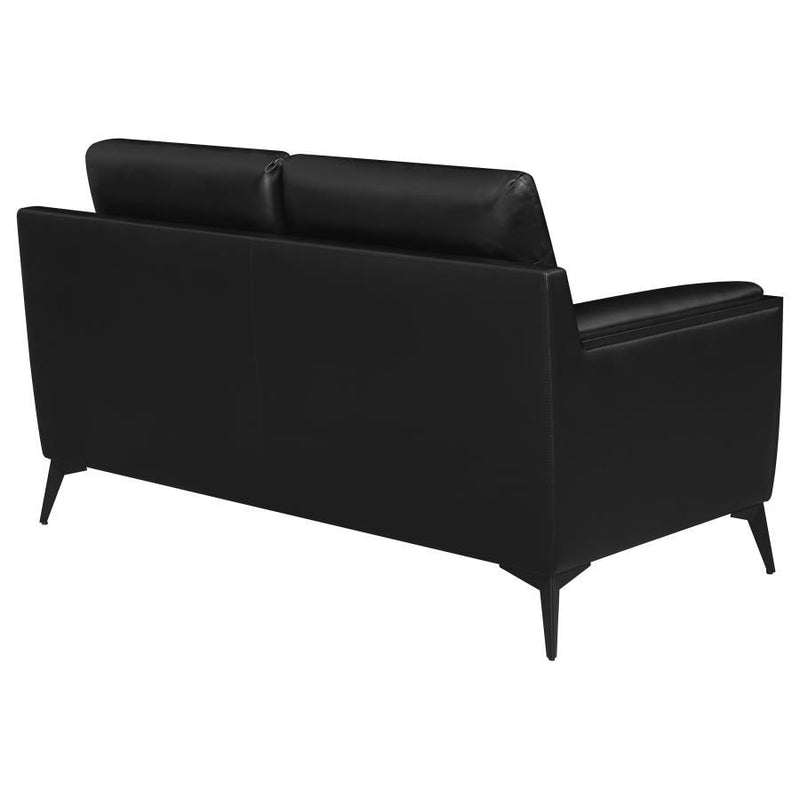 Moira - Upholstered Tufted Loveseat With Track Arms - Black