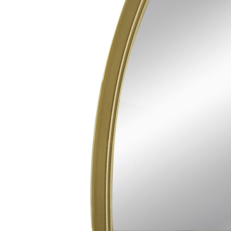 Arched Decorative Accent Mirror With Iron Frame, Wall Deor For Bathroom, Bedroom, Entryway, Mantel - Gold