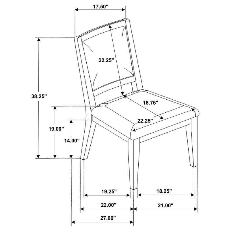 Trofello - Upholstered Dining Side Chair (Set Of 2) - White Washed And Beige