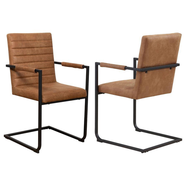 Nate - Upholstered Dining Arm Chair (Set of 2) - Antique Brown And Black